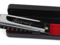 Juarez JRZ10HM Key C Diatonic Blues Harmonica 10 Hole 20 Tones with Case, Mouth Organ for Beginners, Students, Kids & Professionals, Silver