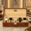 LEDO Watch Box organizer case for Men and Women in tan color with 5 slots of watches PU Leather