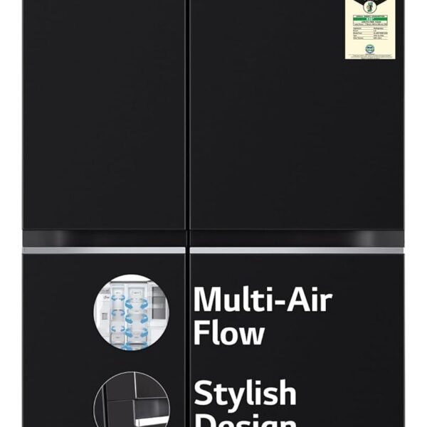 LG 655 L, 3 Star, Frost Free Smart Inverter Double Door Side by Side Refrigerator (GL-B257HWBY, Western Black, Express Freezing | Multi Air-Flow)