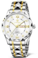 LONGBO Zenith Diamond Analog Watch for Men Business Stainless Steel Watches Luxury Men’s Wristwatch | Birthday Gift for Men | Gift for Husband | Gift for Brother