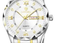 LONGBO Zenith Diamond Analog Watch for Men Business Stainless Steel Watches Luxury Men’s Wristwatch | Birthday Gift for Men | Gift for Husband | Gift for Brother