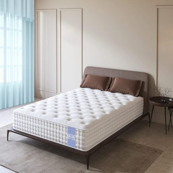 LOOM & NEEDLES 72x48x8 Inches Double Size Mattress | Reactive Dual Comfort Pocket Spring Mattress | 5 Zoned 7 Layer Orthopedic Medium Firm Bed Mattresses | HD Memory Gel Foam Gadda | Spring Mattress