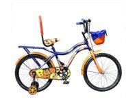 Leader Buddy Kids 20T Rigid Cycle Bike with Steel Frame and Tubular Wheels (5 to 9 Years Unisex, Dark Blue/Orange, 18 Inch Frame)