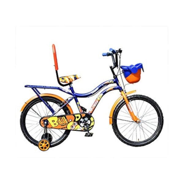 Leader Buddy Kids 20T Rigid Cycle Bike with Steel Frame and Tubular Wheels (5 to 9 Years Unisex, Dark Blue/Orange, 18 Inch Frame)