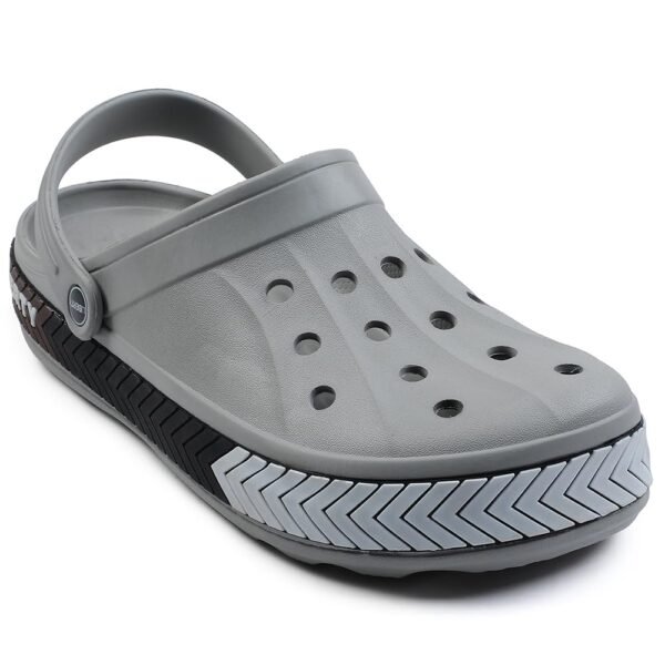 Liberty A-HA LITEWALKXT Clogs for Men, Black & Light Grey | Casual Slip-On Slingback Clog for Walking, Outdoor/Indoor Use | Solid Pattern, Fashionable Sandals with Lightweight Regular wear