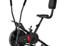 Lifelong Air Bike Exercise Cycle for Home Gym | Dual Action Stationary Cardio Bike for Full Body Workout| Adjustable Cushioned Seat with Backrest |Moving Handles & Anti-Skid Pedals |Max User Weight 125 kg