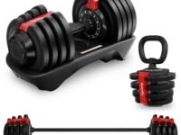 Lifelong Iron 3 In 1 Adjustable Dumbbell-1.5 Kg-18 Kg Weight Adjustment,2 Kg-19 Kg Barbell Extension,1 Kg-10 Kg Kettlebell-Easy Adjustments-Fitness Workout Home Gym Equipment For Men&Women,Black