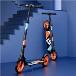 Lifelong Kick Scooter | Scooter for Kids 6-12 Boys & Girls | Foldable Adjustable Height Kick Scooter | 100 Kg Capacity | Big Wheels | Rear Brake | Outdoor Ride Gift for Kids (Green & Orange)