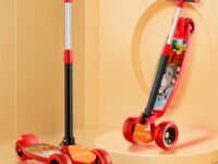 Lifelong Kick Scooter with Adjustable Height - Foldable - Skate for Kids with PVC Wheel - Max User weight-50 kg, Red & Black, 6 Months Manufacturer's Warranty, LLKS02