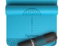 Lifelong Yoga Mat for Man & Woman | 5mm Thick TPE Cushioning | Non-Toxic & Sweat-Resistant Exercise Mat for Home Workout | Free Carry Bag | Gym & Studio Yoga Mat for Woman| Made in India (Teal Blue)