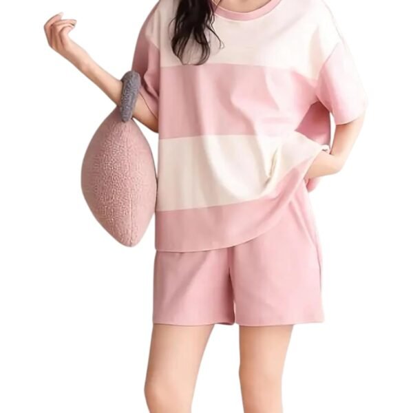 Louis Luxe Womens Korean Night Dress || Short Pyjama Set || Korean Nightsuit || Women Nightwear ||Round Neck Short Sleeve Nightsuit || Loungewear || Everyday Nightdress