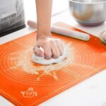 Lukzer Non-Stick Silicone Baking Mat with Measurements for Fondant Pastry Dough Roti Chapati & Pizza | Reusable Kneading & Rolling Sheet Easy to Clean 50 x 40 cm (Random Colour)
