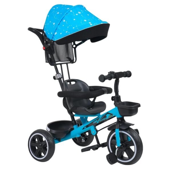 Luusa® Hyper PRO Canopy Plug N Play Tricycle/Baby Tricycle with Parental Control for Age Group 2+ Years Boys/Girls/Carrying Capacity Upto 30-KGS Proudly Made in India (Ice-Blue) | Canopy