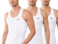 Lux Cozi Men's White Round Neck Sleeveless Cotton Vest (Pack of 3)