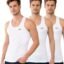 Lux Cozi Men's White Round Neck Sleeveless Cotton Vest (Pack of 3)