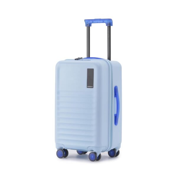 MOKOBARA The Aisle Trunk 8 Super Silent Ninja Wheels Luggage | 56 Cms Polycarbonate Shell,YKK Zippers,TSA-Approved Lock & Silent Ninja Wheels Travel Suitcase (Cabin,Shy Blue)