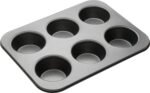 Master Class 6 Cup Muffin Tray Non-Stick – Carbon Steel Cupcake & Yorkshire Pudding Tin 27x18cm | PFOA-Free Baking Pan