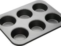 Master Class 6 Cup Muffin Tray Non-Stick – Carbon Steel Cupcake & Yorkshire Pudding Tin 27x18cm | PFOA-Free Baking Pan