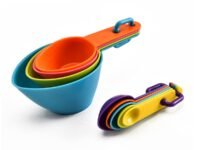 Measuring Cups and Spoons Set, 9 Piece Plastic Measuring Cups Measuring Spoons Stackable for Measuring Dry and Liquid Ingredients Great for Baking and Cooking (Random Color)