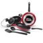 Milton Pro Cook Induction Cookware & Gas Stove Friendly Kitchen Jewel Set | 5 Pc Non-Stick Cookware Set | Kadhai with Lid, Fry Pan, Tawa, Laddle & Spatula | Durable 5-Layer Non Stick Coating | Maroon