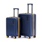 Mokobara Transit Set of 2 Luggage Trolley Bag,Cabin(40L)+Check-in(65L),Polycarbonate Hardshell,360°Silent Wheels,TSA Lock,Premium Zipper,Suitcase for 18-21 Day Travel,Blue&Yellow(We Meet Again Sunray)