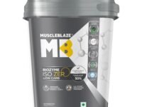 MuscleBlaze Biozyme Iso-Zero, Low Carb Whey Protein Isolate Powder, Ice Cream Chocolate (4kg / 8.8lbs) | 27g Isolate Whey Per Scoop | USA Patent-Published Enhanced Absorption Formula (EAF)