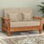 NATRAJ ART & CRAFT Sheesham Wooden 2 Seater Sofa for Living Room | Rosewood 2 Seater Cushion Sofa with Side Newspaper Holder for Home & Office | Solid Wood Sofa Set for Lounge (Honey, 2 Seater)