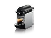 Nespresso Pixie Aluminium Espresso Coffee Machine by Delonghi with 14 Complementary capsules