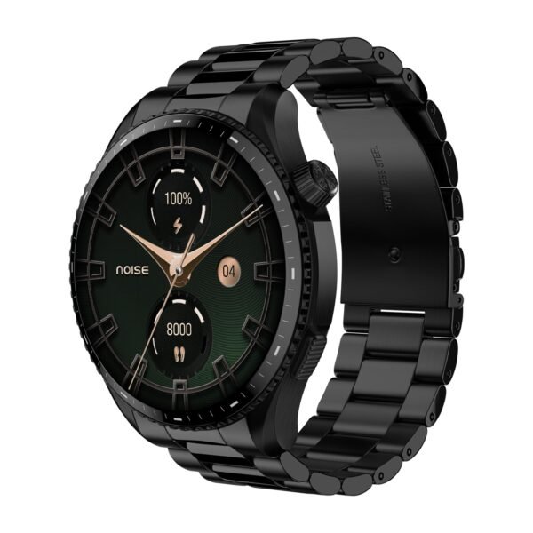 Noise Newly Launched Halo 3 Smart Watch with 1.43” AMOLED Display, 1000 NITS Brightness, Premium Metal Design, Powered by AI Pro, AI Transcription, Morning Briefs, 7-Day Battery (Elite Black)