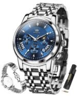OLEVS Watch for Men Original Chronograph Analog Quartz Waterproof Watch Luxury Premium Businesse Diamond Mens Dress Watches