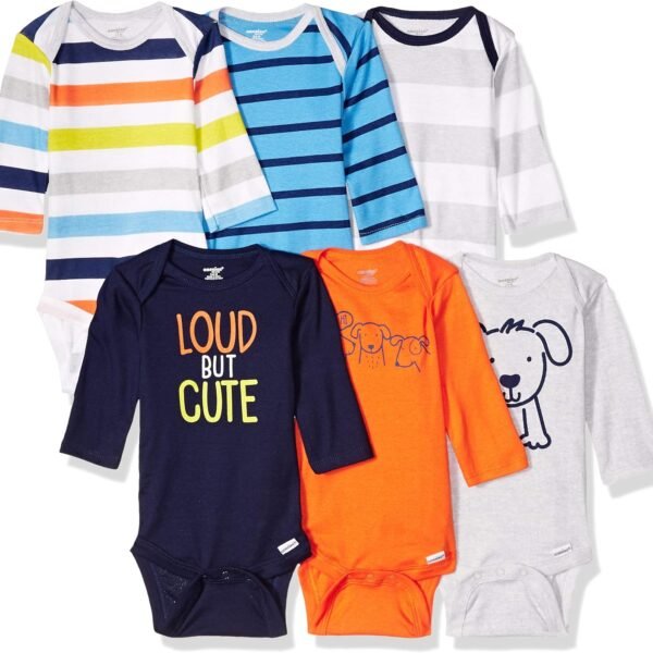 Onesies Brand, Unisex Baby, 6-Pack Long Sleeve Bodysuits