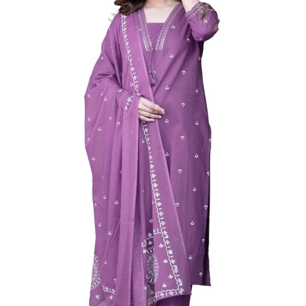 PARTHVI Women's Pure Cotton Printed Straight Kurta Set with Palazzo Pants & Dupatta- Ethnic Wear, Red