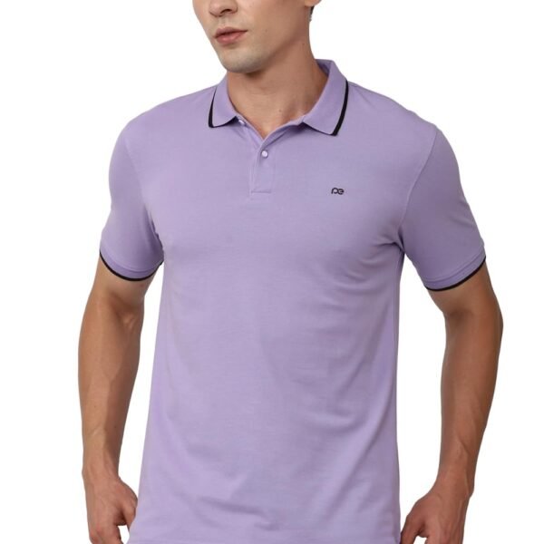 Peter England Men's Snug Fit Solid Polo T-Shirt with Coloured Collar Tipping| Cotton Rich| Premium Pique Weave