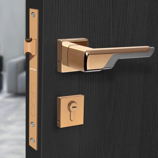 Plantex Premium Door Lock with 3 Years of Warranty/Main Door Lock for Home/Mortise Lock Set for Home (7093 - Pvd Choco & Satin Black Matt)