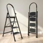 Plantex Steel 4 Step Ladder for Home/Wide Anti Skid 4 Step Ladder Foldable/5 Year Manufacturer Warranty By Plantex (Gray & White)