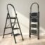 Plantex Steel 4 Step Ladder for Home/Wide Anti Skid 4 Step Ladder Foldable/5 Year Manufacturer Warranty By Plantex (Gray & White)