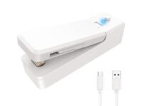 Portable Mini Sealing Machine 2 in 1 USB Rechargeable Magnetic Bag Sealer Heat Seal with Cutter, Plastic Bags Packing Machine Home Appliances (USB Sealer)