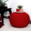 Pouf for Living Room Sitting Round Ottoman Bean Filled Stool for Foot Rest Home Furniture Rope Twisted Red Bean Bag - (Pack of 1)