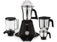 Preethi Boltz 1000 Watts Mixer Grinder, 4 Jars (3 Stainless Steel Jars, Blender Jar), Powerful Grinding for Masalas, Chutneys and Batters, 2 Year Warranty, Lifelong Free Service, Black