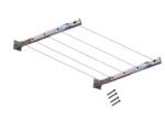 Q1 Beads Stainless Steel Clothes Drying Stand Foldable for Wall Mounted/Cloth Drying Rack/Clothes Hanger for Home Or Balcony with 33 Feet Rope & Screws (Chrome,5 Layers, 15 inches)