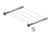 Q1 Beads Stainless Steel Clothes Drying Stand Foldable for Wall Mounted/Cloth Drying Rack/Clothes Hanger for Home Or Balcony with 33 Feet Rope & Screws (Chrome,5 Layers, 15 inches)