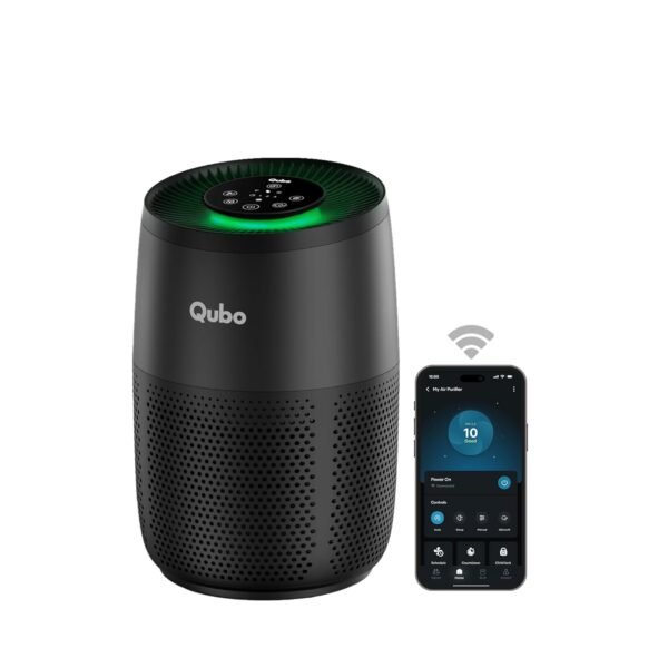 Qubo Smart Air Purifier R250 by Hero | Up to 250 Sq. Ft.| True HEPA H13 | Removes 99.99% Dust, Allergens, Smoke, Virus & PM2.5 | 150 m³/h CADR |5-Stage Filter|App & Voice Control| 9000 Hrs Filter Life