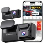 REDTIGER 4K+4K Dash Cam Front and Rear, Dual STARVIS 2 IMX678 Sensor, 5.8GHz WiFi APP Control Car Camera with Built-in 128GB, Voice Control, 4'' Touch Screen, HDR Night View, 24/7 Parking Mode (F77)