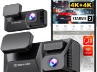 REDTIGER 4K+4K Dash Cam Front and Rear, Dual STARVIS 2 IMX678 Sensor, 5.8GHz WiFi APP Control Car Camera with Built-in 128GB, Voice Control, 4'' Touch Screen, HDR Night View, 24/7 Parking Mode (F77)