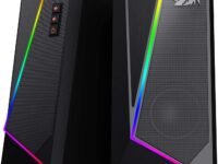 Redragon GS520 Anvil RGB Desktop Speakers, 2.0 Channel PC Computer Stereo Speaker with 6 Colorful LED Modes, Enhanced Sound and Easy-Access Volume Control, USB Powered w/ 3.5mm Cable