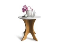 Rellon Industries End Table Night Stand Multi Purpose Fold-able Side Table Plant Stand Stool Living Room Coffee Table Furniture Table Round Shape (White)