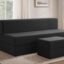 Rosebell Foldable Sofa-Cum-Bed with Ottoman | 3-in-1 Convertible Sofa, Lounger & Bed-6x6 Feet Four Seater- Perfect for Home & Office -Black