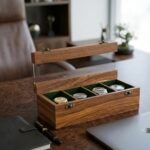 Royal Craft Expertise 4-Slot Watch Box for Men – Luxury Indian Rosewood Watch & Jewelry Display Case, Handmade Wooden Organizer for Men’s Watches