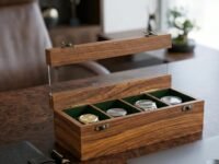 Royal Craft Expertise 4-Slot Watch Box for Men – Luxury Indian Rosewood Watch & Jewelry Display Case, Handmade Wooden Organizer for Men’s Watches