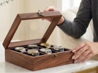 Royal Craft Expertise Handmade Superior Indian Rosewood Watch Display Box Case for Men|Organizer Box for 6 Watches|Elegantly Handcrafted Pillows- Velvet Lining